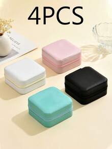 4/1pc Mini Travel Jewelry Storage Box, Multifunctional Jewelry Box, Waterproof Earring Ring Box, Portable Women Jewelry Organizer, Home Jewelry Display Box, Detachable Jewelry Box, PU Leather Jewelry Case For Jewelry, Rings, Earrings, Lipstick, Watches, Necklaces, Gift For Friends, Teachers, Bridesmaids, Back To School Essentials, Travel Necessities, Bedroom Decor, Desk Accessory, Suitable For Autumn And Winter