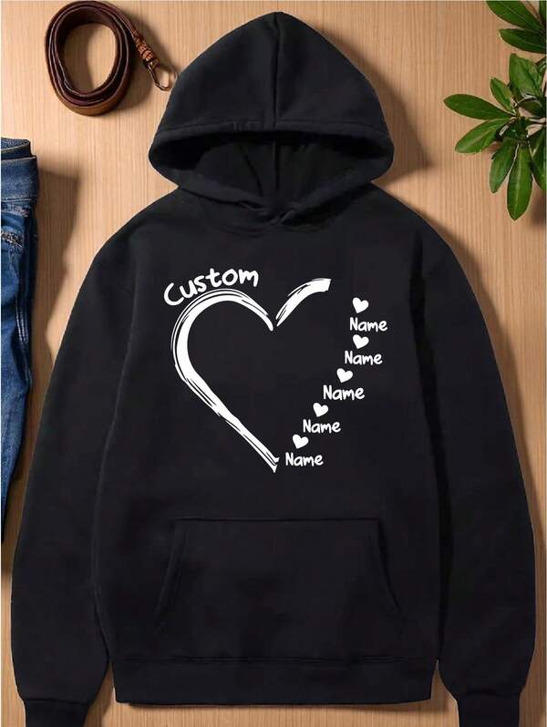 Personalized Grandma With Grandkids Names Hearts Hoodie, Customized Grandma Hooded, Mother's Day Gift For Grandma, Grandmother Gift Idea For Christmas. CU-123