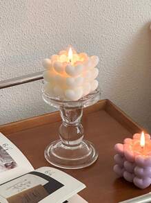 1 Peça/1 Conjunto Suporte de Vela de Vidro, Suporte de Vela Transparente, Castiçal Decorativo, Castiçal de Cristal com Base Redonda, para Suprimentos Casuais Diários de Festa, Velas Brancas, Simples, Elegante, Atmosférico, Velas Românticas para Casamento e Mesa, Pode ser Usado em Festa de Aniversário, Cafeteria, Sala de Estar, Sala de Jantar, Quarto, Banheiro, Escritório