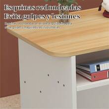 Organizador de mesa de recepción doble capa 2 cajones, minimalista | Multifuncional para oficinas y centros comunitarios | Cajones cerrados para privacidad y estantes abiertos para exhibición, gran capacidad - Multicolor - Ver 8