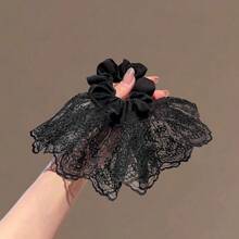 2pcs/1pc French Double-Layer Lace Trim Hair Scrunchies, Essential For Bun, Ponytail, Everyday Wear, Elegant & Romantic Ballet Style Hair Accessories, Hair Ties, Scrunchy Hair Ties, Sport, Home Beauty Women Accessory Gifts ,Head Piece