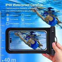 Waterproof Phone Bag Compatible With IPhone 16/15 Pro Max And Galaxy S24+/S23 7-Inch Waterproof Phone Case With Lanyard, IPX8 Beach Travel Essential, Beach Essential