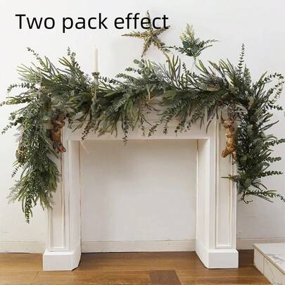 圣诞装饰桉树诺福克松藤蔓装饰，适用于节日庭院、墙壁、楼梯、家居和厨房装饰……花卉藤蔓装饰家居装饰圣诞装饰房间装饰冬季圣诞装饰家居圣诞礼物圣诞装饰