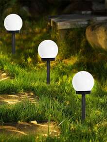 3/6pcs Pcs Solar Globe Garden Light, 3 LED Outdoor Ball Garden Lights, IP44  Suitable For Gardens, Lawns, Pathways, Walkways Outdoor Decoration Solar Ball Lights Street Lights Floor Lights Decoration For Holiday Parties (White Light) - 白光 - 查看 6