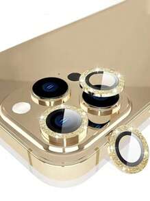 3 paquetes de película protectora de lente de cámara compatible con iPhone 17, 17 Pro, 17 Pro Max, 17 Air, 16, 15, 14, 13, 12, 11, cubierta de anillo de vidrio templado y metal, HD clara, (oro) regalo para cumpleaños, familia y amigos, cristal brillante, película protectora de lente, accesorios de teléfono móvil aplicables a protección diaria, oficina, hogar, protector de lente de teléfono, cubierta de cámara a prueba de agua, a prueba de golpes, resistente a arañazos