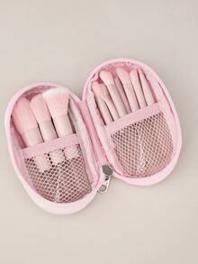 RANCAI 10pcs Travel Makeup Brush Set, Mini Travel Makeup Brush Set, Small Eyeshadow Brush (Pink), Makeup Brush Set, Makeup Brush Bag, Makeup Brush Set, Full Makeup Brush Set, Makeup Brush Set, Full Makeup Tool Set, Makeup Brush Set, Makeup Brush Set, Makeup Gift Set - Multicolor - View 3