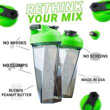 HELIMIX 2.0 Vortex Blender Shaker Bottle Holds Upto 28oz |   No Blending Ball Or Whisk |   USA Made |   Portable Pre Workout Whey Protein Drink Shaker Cup |   Mixes Cocktails Smoothies Shakes |   Top Rack - 霓虹綠 - 查看 2