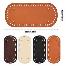 1Pc/2/3/4Pcs Oval PU Leather Bag Bottom Pad - Faux Leather Pad, Pre-Punched Holes, For Reinforcing Handbags And Wallets, Also Suitable For Crochet Projects - Multicolor - View 12