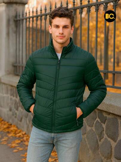 Big City Chamarra Capitonada Casual Hombre Moderna Con Interior Peluche