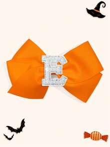 1个5英寸26颗A-Z珍珠字母个性化发夹，适合女孩，可作马尾辫发圈，适用于节日派对、毕业典礼、开学第一天、课堂等场合。 - 橘色 - 查看 11