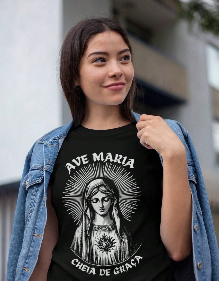 Our Lady Shirt 100% Cotton New Full - Black - View 1