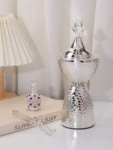 1 Set Of Nordic Silver Metal Incense Burner And Aroma Diffuser. It Is Perfect As An Incense Holder, Home Fragrance Or Home Decoration, Suitable For Home Decoration, Bedroom, Living Room (As A Centerpiece), Office, Yoga Studio And Party To Create An Elegant Atmosphere. - Multicolor - View 1
