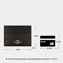 Slim Id Card Case Short Card Holder Wallet In Signature Canvas Mini Wallet Purses And Bags Women Bag,2026 Mother's Day Gift For Mom,Gift For Her Sister Wife Girlfriend - Quả óc chó - Xem 8