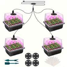 Yogle Plants Seed Starter Trays With Grow Light 12 Holes Per Tray Nursery Pots Lamp USB Powered Full Spectrum LED Growing Lights For Indoor Plant Seedling Flowers Greenhouse Trays