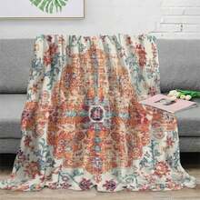 A Comfortable Bohemian Vintage Wildflower Blanket,Super Soft Flannel Printed  Blanket,As Birthday Gifts, Family, Wedding, Souvenir Blankets, Polyester Blankets Suitable For All Seasons, Washable, Machine Washable, Lightweight, Breathable, Comfortable, Warm, Unique, 280gsm For Him, Her Personalized Ideal Gifts For Her, Him, Family, Boyfriend, Girlfriend, Father, Family, Mother, Lover, Daughter, Son, Grandfather, Grandmother, Teacher,Doctor, Nurse,Friend, Classmate, Pet.Perfect Nap, Camping, Travel, Home, Daily Life, Office Decoration, Birthday, Anniversary, Valentine's Day, Thanksgiving, Graduation Season,Christmas, Halloween, Mother's Day, Father's Day, Wedding, New Year Gifts ,Sofa,Bed,Car,Bedroom,Living Room,Office,  Outdoor Camping, Beach,Wall Decoration - 多色10 - 查看 6