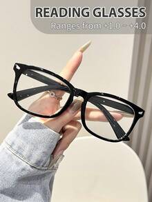 1 件/3 件塑料几何全框女士老花镜 6 屈光度可选，+1.0 至 +3.5 放大倍数，可用作办公室、阅读、父母礼物、节日礼物、玩游戏 - 透明 - 查看 34