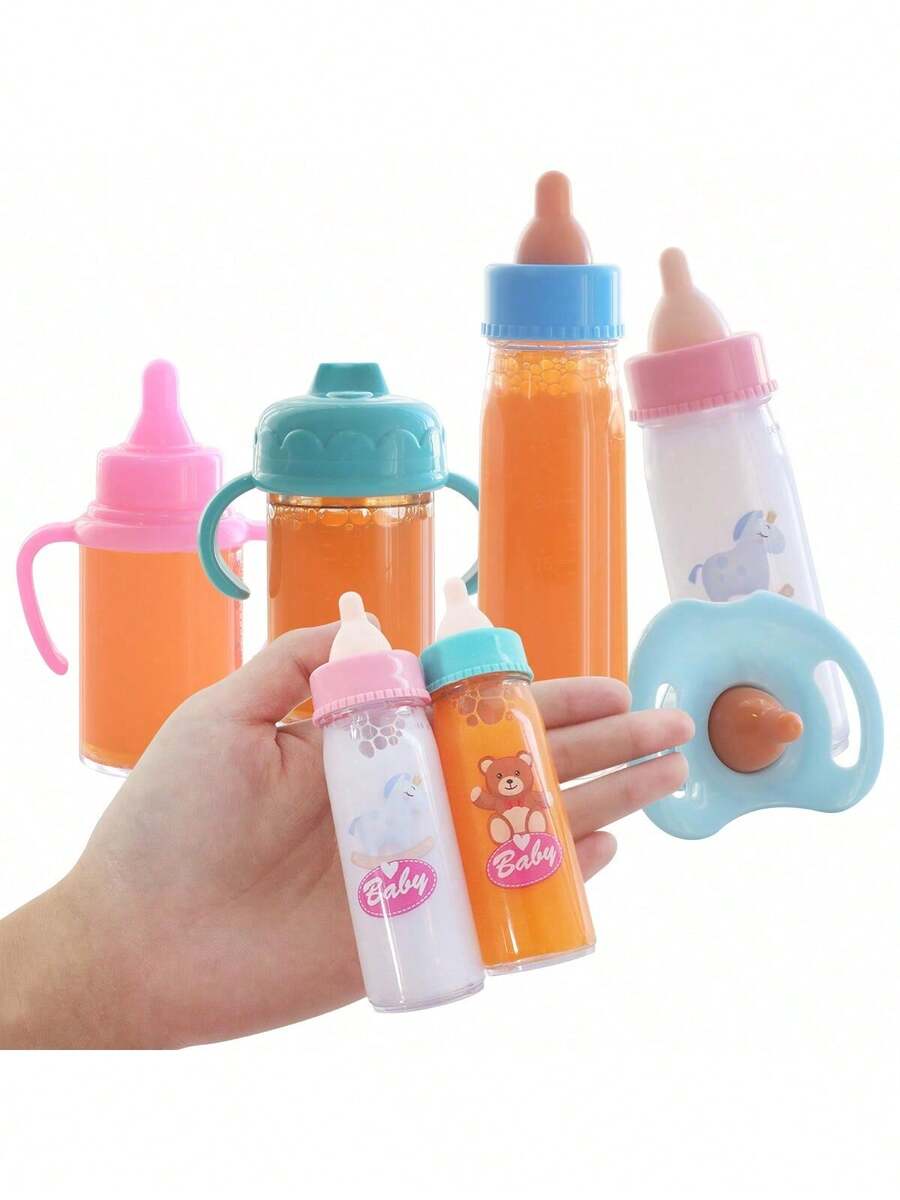 Conjunto Mágico de Garrafas de Leite Desaparecendo, Adequado para Bonecas Reborn - Branco, Acessórios de Alimentação para Brincadeira de Faz de Conta, Presente de Truque de Mágica Novidade - Multicolorido - Visão 1