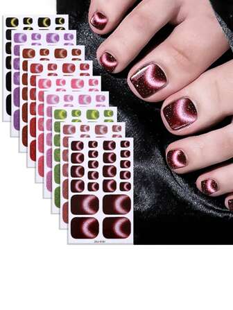 1 片脚趾甲贴纸全套自粘脚趾甲贴纸多色凝胶脚趾甲贴纸，带 1 个指甲锉（20 片）易于使用