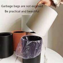 双层圆形垃圾桶，北欧风格简约设计，适用于客厅、卧室、厨房、浴室、办公室，创意圆形垃圾桶，容量大，外观高档（另有配套桌面垃圾桶，适用于化妆台、办公桌、餐桌、茶几等） - 白色 - 查看 10