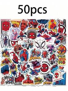 50 piezas Pegatinas de graffiti de dibujos animados, pegatinas decorativas resistentes al agua para teléfono, botella de agua, niños - Multicolor - Ver 6