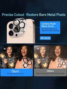 Bộ 6 miếng dán màn hình tương thích với iPhone 11/12/13/14 Pro Max/14 Plus/15/15 Pro/16/16 Plus/16 Pro/16 Pro Max/17/17 Pro/17 Pro Max/17 Air, bao gồm 3 miếng dán màn hình cường lực và 3 miếng dán bảo vệ ống kính camera toàn diện, chống mồ hôi, chống dầu, độ phân giải cao, thích hợp làm quà tặng sinh nhật, cho gia đình, bạn bè, phụ kiện điện thoại thiết yếu, thích hợp bảo vệ hàng ngày, văn phòng, nhà, chống nước, chống sốc, chống rơi, chống trầy xước. - Trong sáng - Xem 5