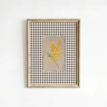 1件無框白色鬱金香牆面藝術印畫，棕色格紋鄉村風花卉海報，極簡農舍風花卉帆布畫，適合客廳/臥室/宿舍，春季植物美學房間裝飾，完美禮物 - 彩色 - 查看 3