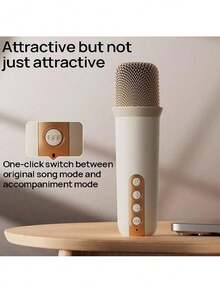PHILIPS TAS2508 k歌麥克風音響一體麥克風 自帶音效卡家庭ktv音響組 藍牙無線音響 米白色 - 米白色 - 查看 6