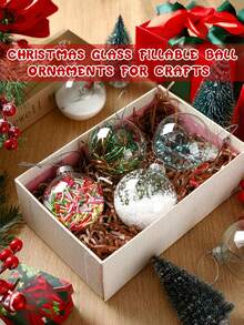 4/1 Peça Decorações de Natal Transparentes, Podem ser Preenchidas com Bolas Decorativas de Natal DIY, Lâmpadas Decorativas Penduráveis, Itens Decorativos, Festa de Natal, Casamento, Decoração Doméstica, Podem ser Preenchidas e Reutilizadas, Suprimentos de Decoração de Festa