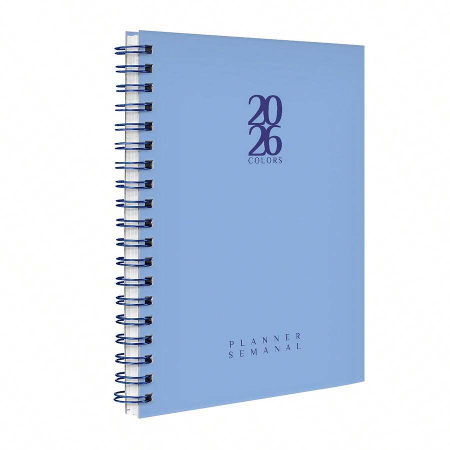 iscool 2025 Weekly Planner Agenda Hard Cover Spot Colors - Light Blue - View 1