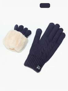 Men's Knitted Gloves, Double-Layer Thermal Lining, Warm, Windproof, Touchscreen Suitable For Delivery, Cycling In Winter Autumn Outfits Fluffy,Summer,Festival,Men Gifts,Cover Up - One Size Fits All - View 11