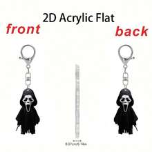 Halloween 2D Acrylic Backpack Keychain - Cute Cartoon Accessory, Suitable For Backpacks, Bags, Car Keychains And Daily Use, Pet Commemorative Pendant, The Best Choice For Couples' Gifts, The Perfect Gift For Family And Friends, Party Supplies