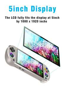 1 套全新掌上游戏机 5 英寸 4k 高清屏幕怀旧街机内置 30,000 款复古经典游戏 30 个模拟器 GBA/PS1/SFC 便携式游戏手柄支持双人对战节日礼物