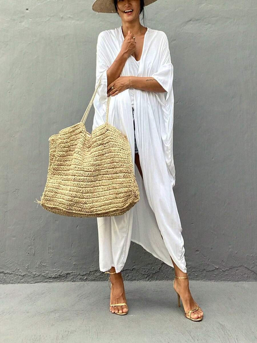 Kimonos For Women Swimsuit Beach Cover Up Swimwear Cardigan Summer - 白色 - 查看 1