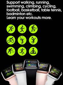 Microwear Ceasuri inteligente, ceas sport inteligent pentru femei cu ecran tactil de înaltă definiție, moduri sportive multiple, memento-uri, muzică, afișaj meteo, urmărire activitate, contor de pași și calorii, contor de pași, compatibil cu iPhone și Android