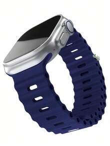 1 件男女通用海洋户外运动硅胶防水腕带,兼容 表带 42/44/45/46/49 毫米,兼容 Series Ultra/SE/10/9/8/7/6/5/4/3/2/1,智能手表表带配件(圣诞礼物准备) - 42mm(Series 123)/44/45/46/49mm - 查看 7