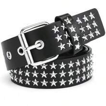 Studded Belt, Metal Punk Rivet Belt With Bright Studs Women And Men - 4-star Belt - View 5