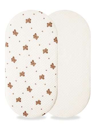 2 Pieces Cartoon Bear Infant Crib Bedsheet Set, Thickened, Soft And Warm Baby Crib Mattress Cover, Essential For Newborns - Perfect For Autumn And Winter Use