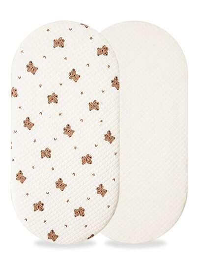 2 Pieces Cartoon Bear Infant Crib Bedsheet Set, Thickened, Soft And Warm Baby Crib Mattress Cover, Essential For Newborns - Perfect For Autumn And Winter Use