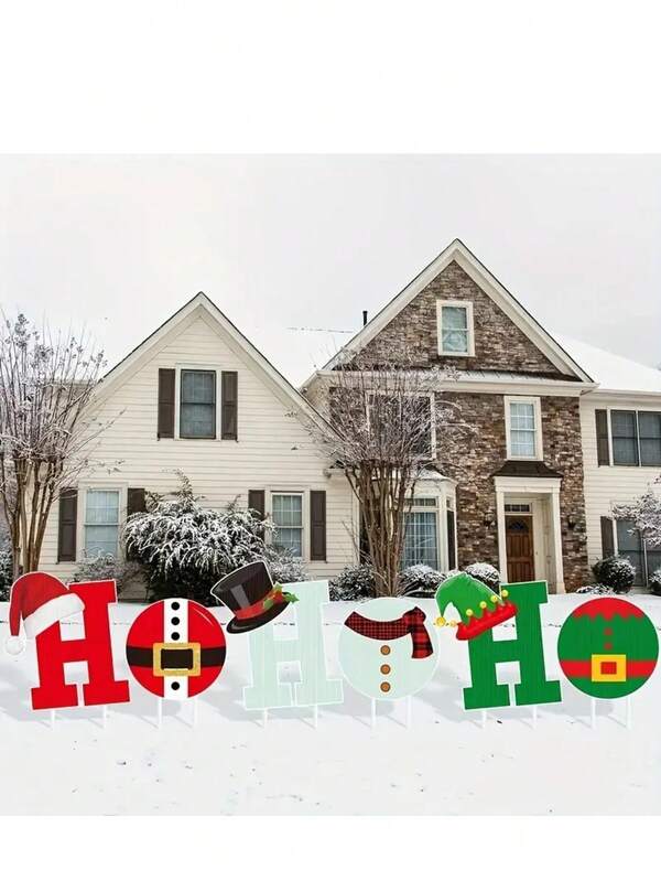 1 Set Weihnachts-Gartenschild mit Stäben, Outdoor Rasen Dekoration Acryl Weihnachts-Buchstaben Gartenstäbe, bunte Weihnachtsmann Mütze Gartenschilder, Szenen Dekoration, Weihnachtsdekoration, Raumdekoration, Heimdekoration, Weihnachtsdekoration, mit transparenten Stäben, ohne Strombedarf