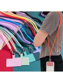 Kit 3 Peças Cordão Universal de Nylon Para Celular/ Smartphone – Alça Macia Ajustável de Pescoço e Pulso Com Suporte Seguro/ Ideal Para Viagem/ Trabalho/ Passeio e Esportes - 2 Peças - Visão 6