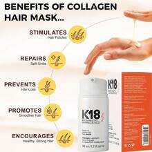3pcs KI8 Leave-In Molecular Hair Mask, Repairs Dry Or Damaged Hair, Reverse Hair Damage From Bleach, Color, Chemical Services & Heat,Contains Hair Keratin,Suitable For Everyone To Use,50ml Per Bottle For A Total Of 150ml. - 6pc - 查看 6
