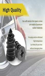 60PCS Tire Repair Rubber Nail, Vacuum Tire Repair Kits Spiral Rubber Nails, Tire Screw Plug Fast Tool Self Service Tire Repair Nail For Car, Motorcycle, Truck, Tractor Tire Puncture Repair - ColorA - View 5