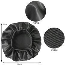 1pcs Double Layer Satin Sleeping Cap For Women Sleeping, Satin Lined For Curly Hair, Large Silk Cap, Wide Brim Silk Night Cap - 黑色 - 查看 9