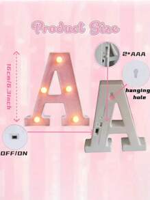 1pc Shiny Pink LED Letter Light, English Alphabet & Number Night Light, Battery Powered, Warm Glow, For Home Decor, Wall Decor, Kitchen Decor, Game Room Decor, Party Decor, Birthday Party, Outdoor Decor, Wedding Decor, Bedroom, Study, Graduation Party, Camping Decor