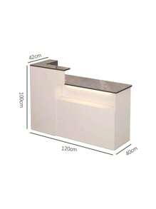 Organizador de mostrador de recepción 120cm blanco simple | Gran capacidad para oficinas y negocios | Multifuncional con superficie resistente y cajones cerrados, perfecto para archivos y dispositivos - Blanco - Ver 10