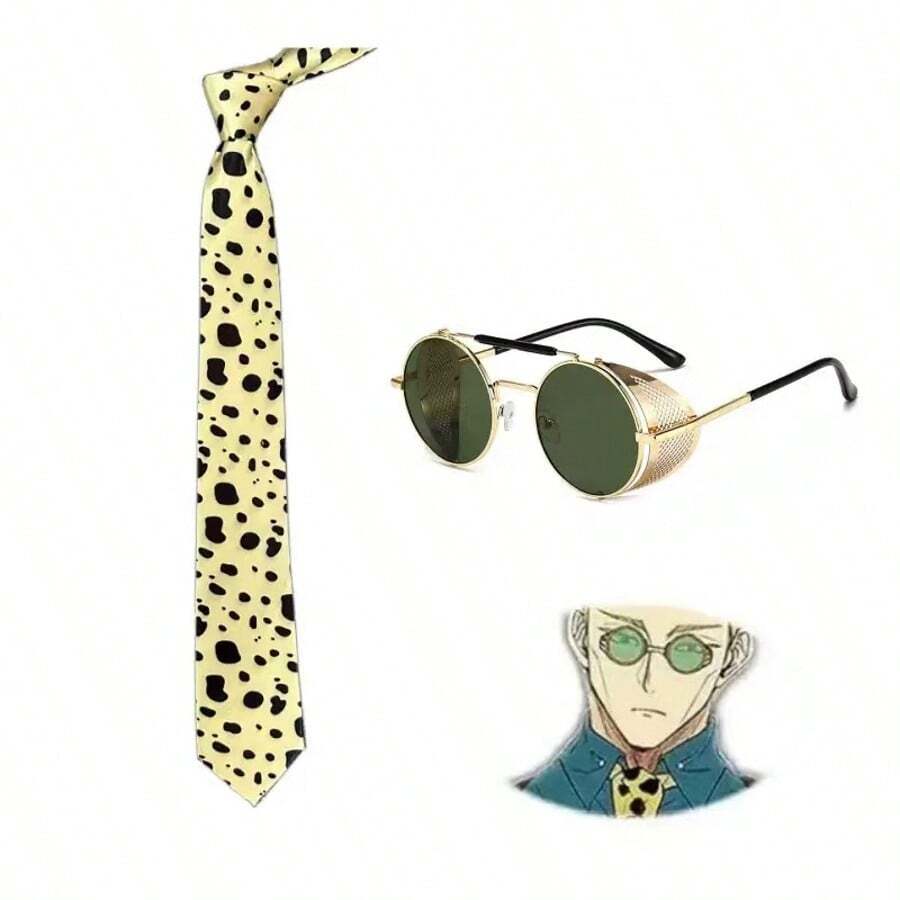 Kento Nanami Cosplay Glasses Tie Anime Cosplay Leopard Print Tie With Glasses
