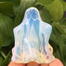 CUPIDCRYSTAL Tallas de cristal natural de fantasmas, el regalo perfecto para Halloween, una combinación de cristal y piedra, utilizado para decorar el altar de la bruja, la mejor opción de cristal para la curación y la meditación.