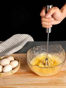 1 件不锈钢打蛋器，Digead 手推式旋转打蛋器，烹饪用打蛋器，手推式搅拌器，用于混合、打发、搅拌和搅拌（12 英寸）