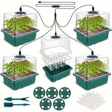 Yogle Plants Seed Starter Trays With Grow Light 12 Holes Per Tray Nursery Pots Lamp USB Powered Full Spectrum LED Growing Lights For Indoor Plant Seedling Flowers Greenhouse Trays