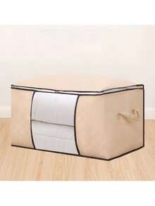 1 pièce/2 pièces/3 pièces/4 pièces/5 pièces Grands sacs de rangement, 4 paquets de bacs de rangement pour vêtements pliables, organisateurs de placard, contenants de rangement avec poignées durables en tissu épais pour couvertures, couettes, vêtements, literie 90 L, sac de rangement pour vêtements et couettes à grande capacité avec fenêtre transparente (disponible en plusieurs couleurs) - Noir - Voir 9